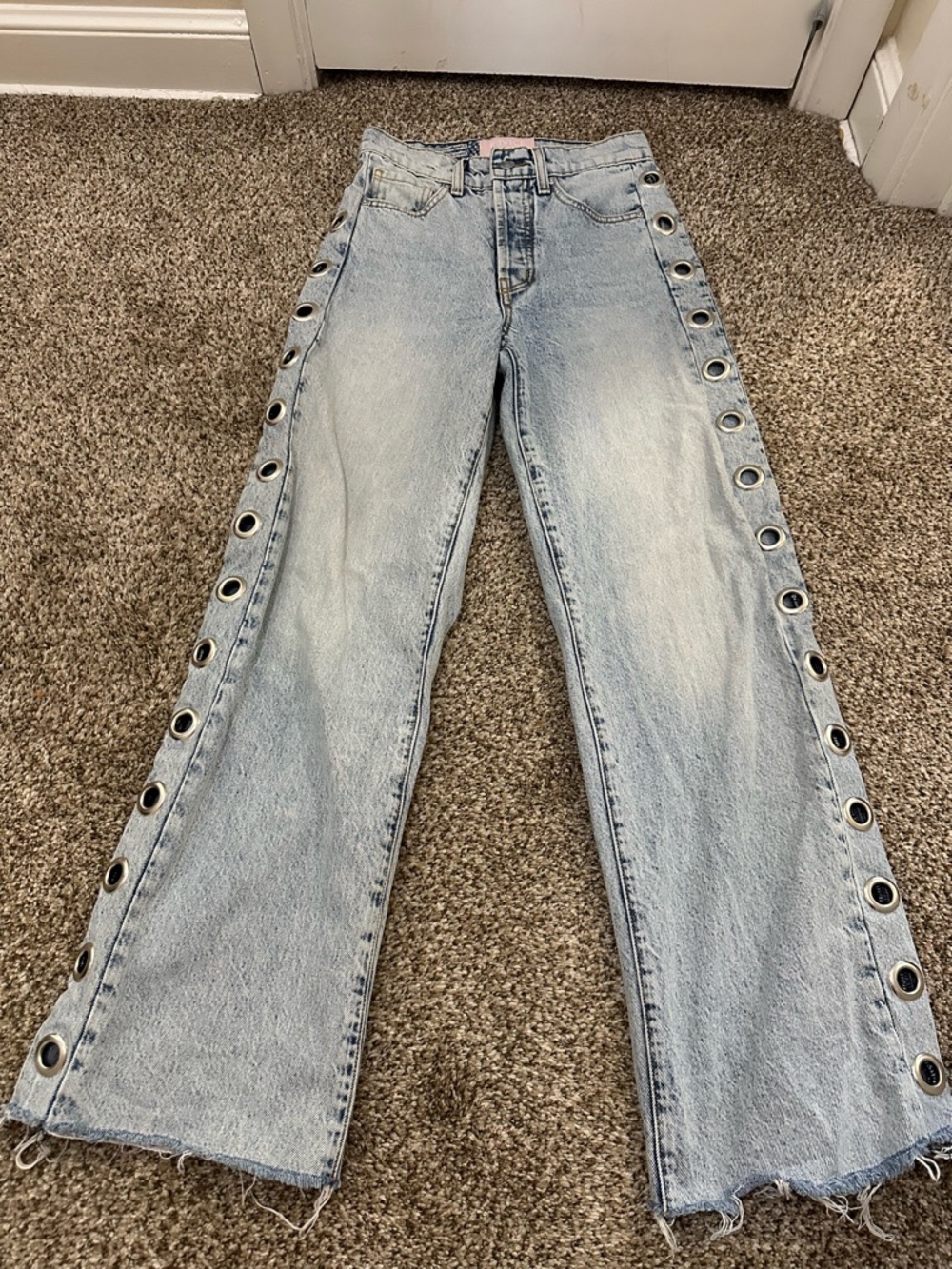 Revice Jeans with Side Grommets Light Wash